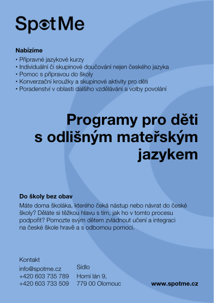 Služby pro děti s OMJ – Odlišným Mateřským Jazykem